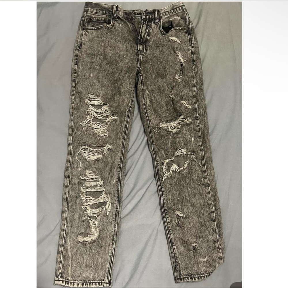 American Eagle Outfitters Gray Skinny Jeans Distressed Style